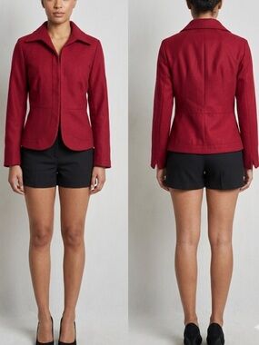 Chico's Structured Deep Red Tailored Blazer